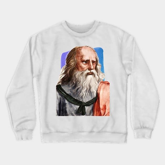 Greek Philosopher Plato illustration Crewneck Sweatshirt by Litstoy 